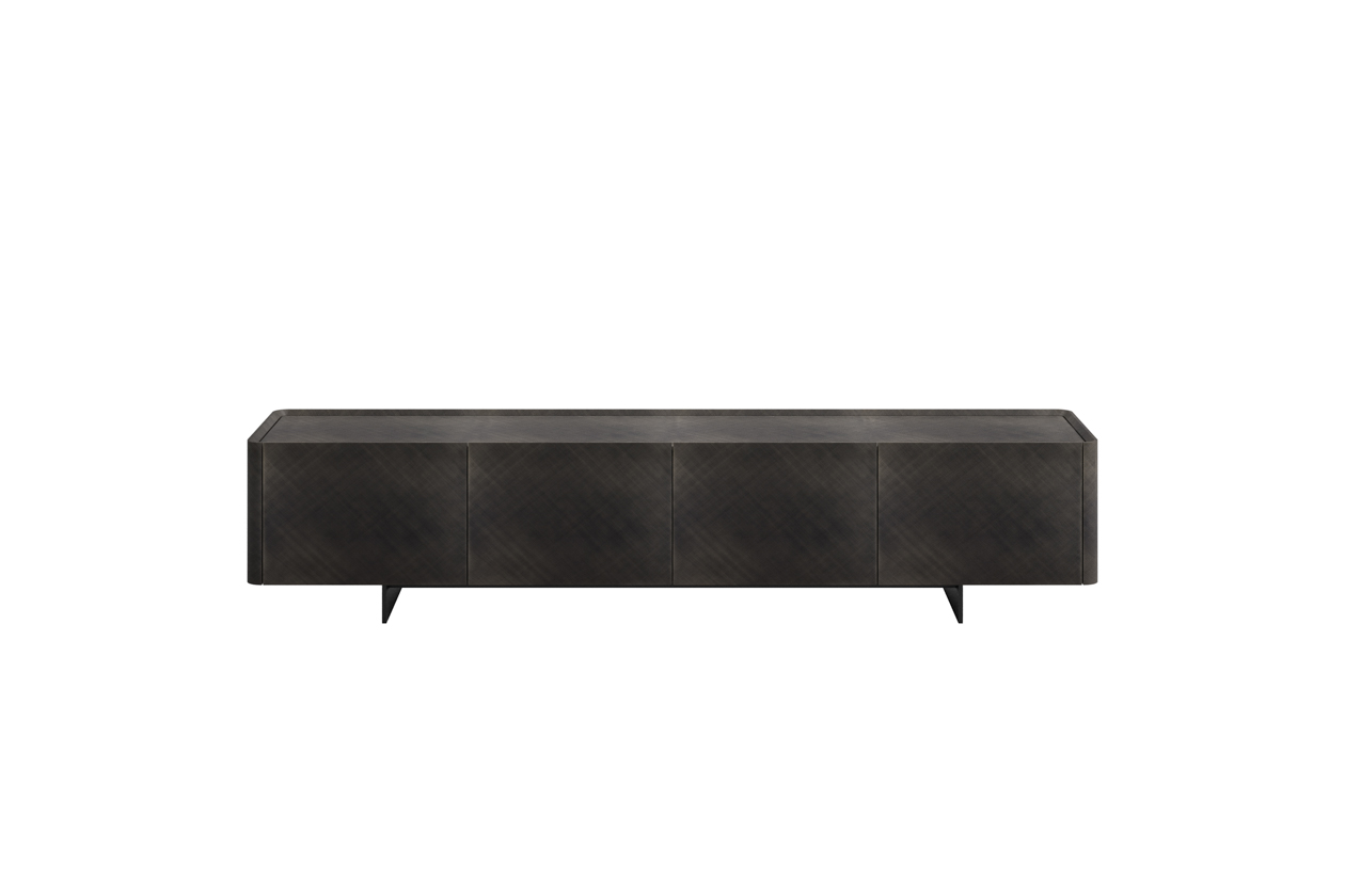 ALMA TV UNIT laccato, bronzo spazzolato